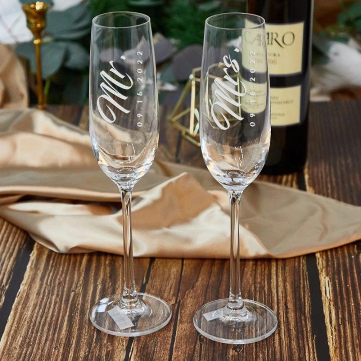 Engraved Champagne Glasses Perfect For Your Wedding Toast 