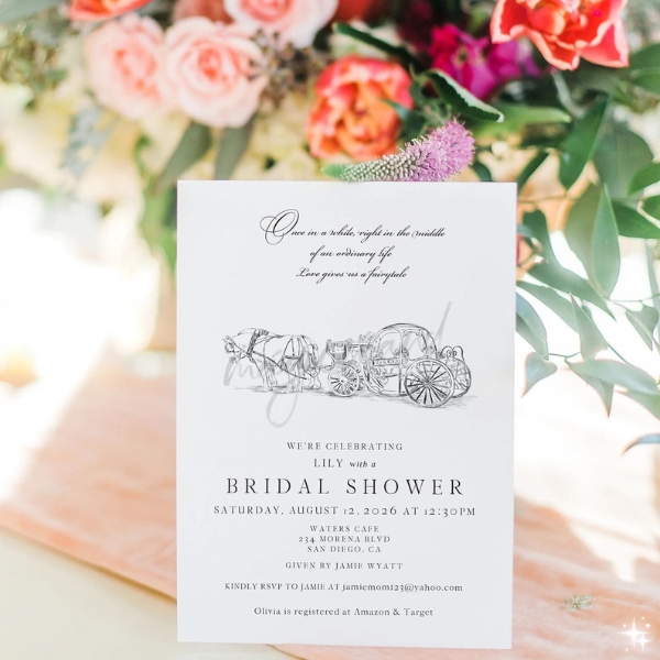 Modern Minimalist Bridal Shower Invitation