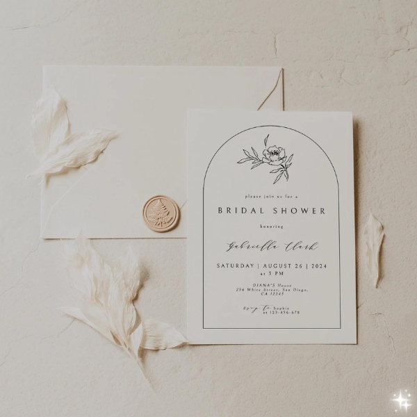 Modern Minimalist Bridal Shower Invitation