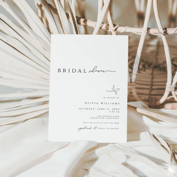 Modern Minimalist Bridal Shower Invitation