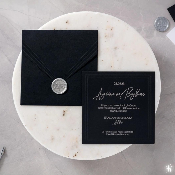 Minimalist Black And White Wedding Invitations