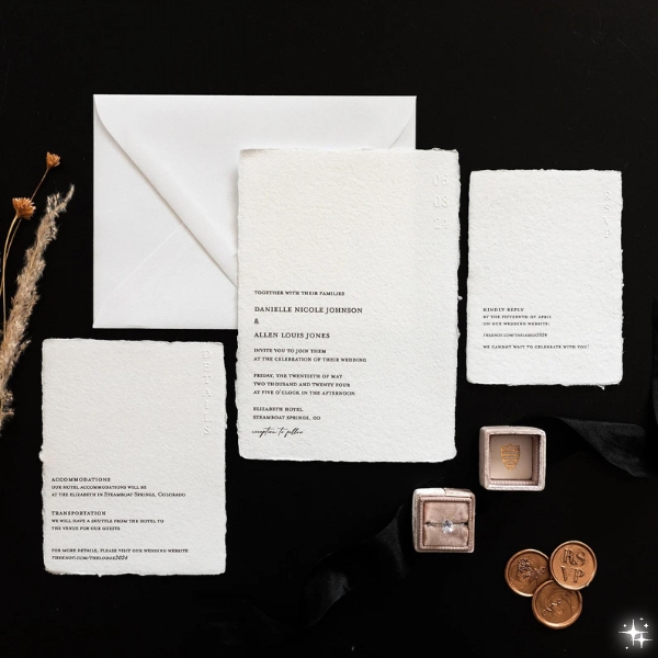 Minimalist Black And White Wedding Invitations