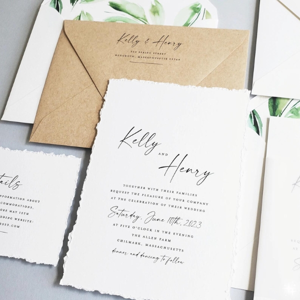 Minimalist Black And White Wedding Invitations